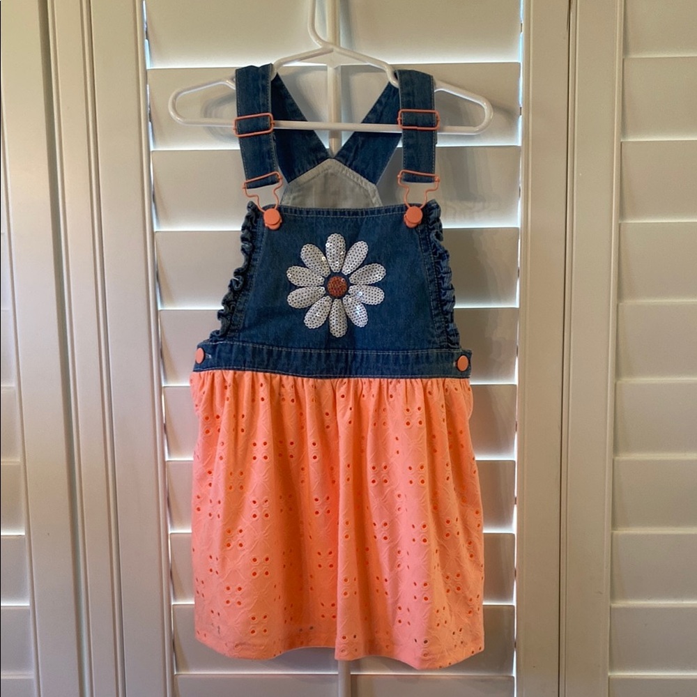 3T Denim and Orange Floral Dress